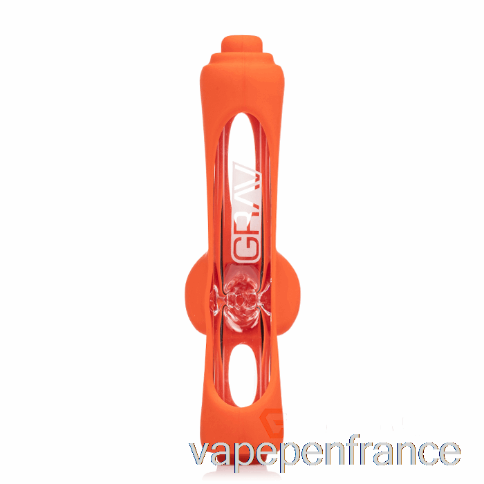 Mini Rouleau Compresseur Grav Avec Stylo Vape Orange écarlate En Peau De Silicone